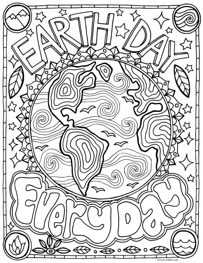 Free Earth Day Coloring Page Earth Day Every Day 