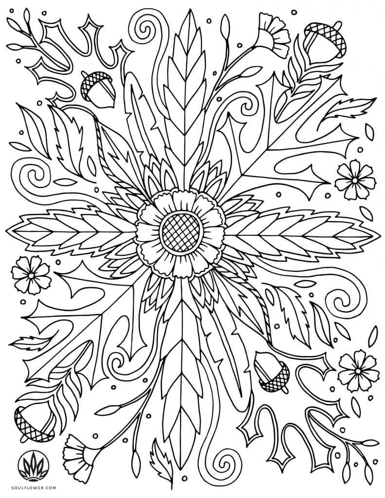 DIY Thanksgiving Coloring Page - Soul Flower Blog