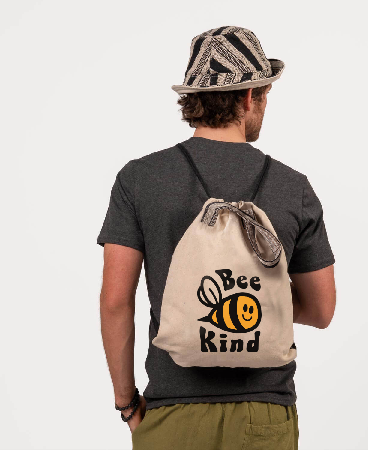 NEW! Bee Kind Cinch String Backpack