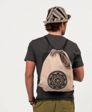 NEW! Shadow Mandala Cinch String Backpack - Natural