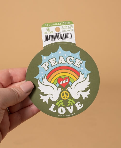 Peace Love Sticker / Decal - Hippie Stickers by Stuck on Maui