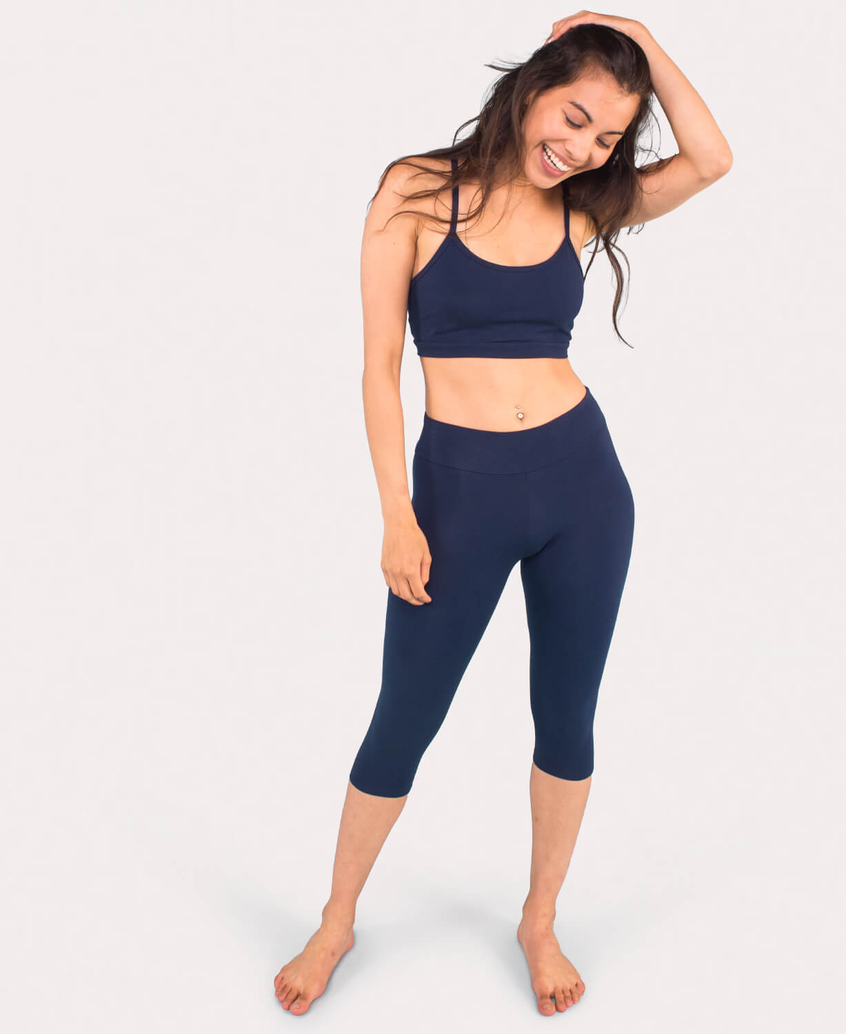 Buy Japanese Dragon Capri Leggings for Women Navy Blue Mid Calf / Mid Waist Womens  Capris With Scales Perfect for Running, Yoga and BJJ Online in India 
