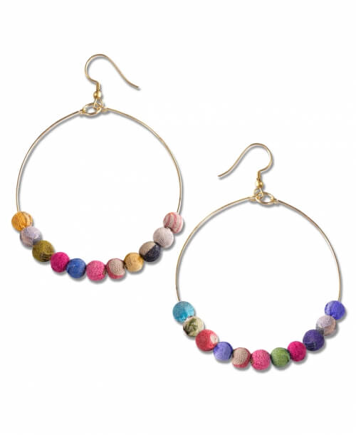 Raw Gemstone Hoop Earrings, Trendy Boho Hoops – Fabulous Creations Jewelry